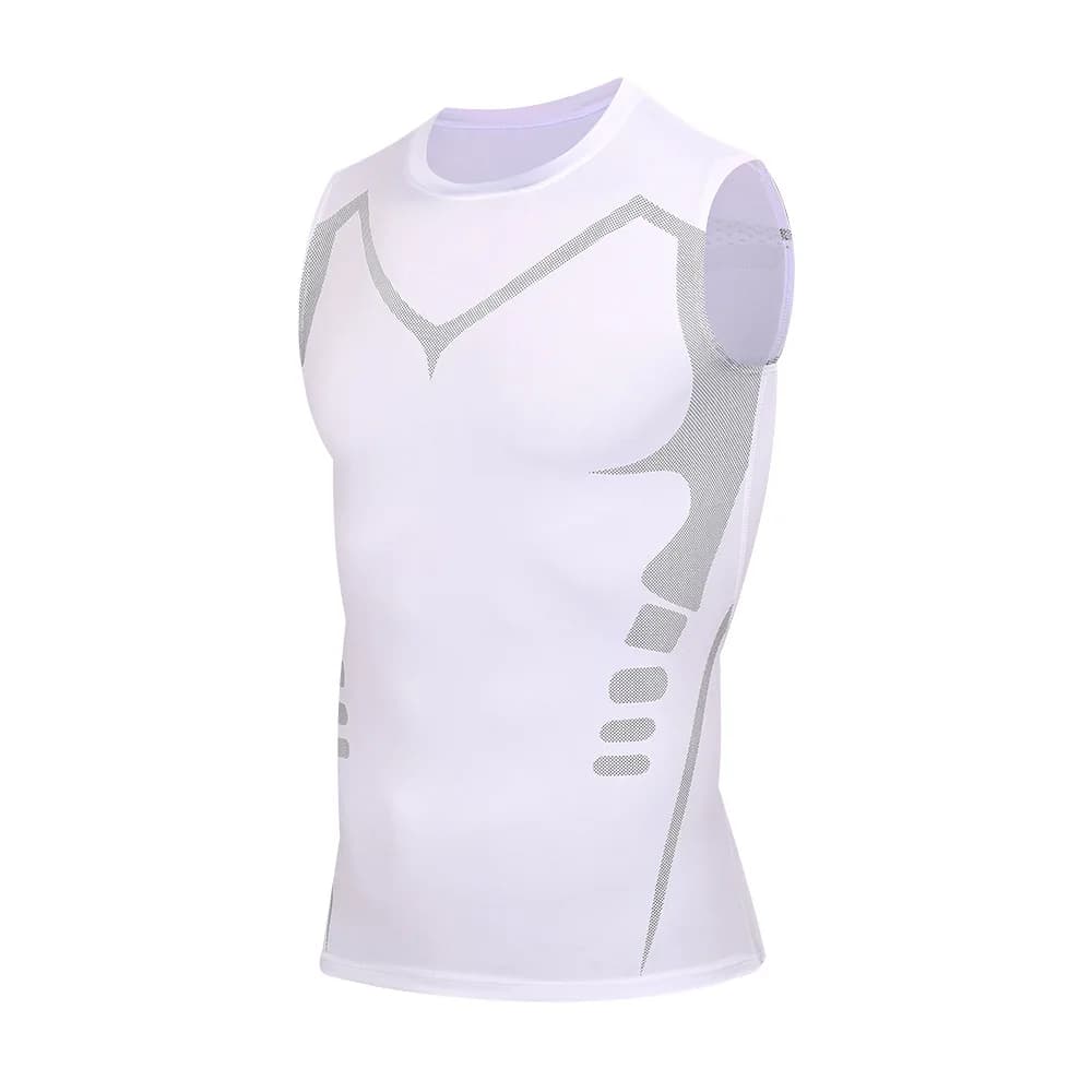 Canotta a Compressione da Uomo, Maglia Senza Maniche per Palestra, Asciugatura Rapida, Stampa Sportiva, Abbigliamento Fitness Maschile, Canotta da Bodybuilding, Top per Allenamento Muscolare