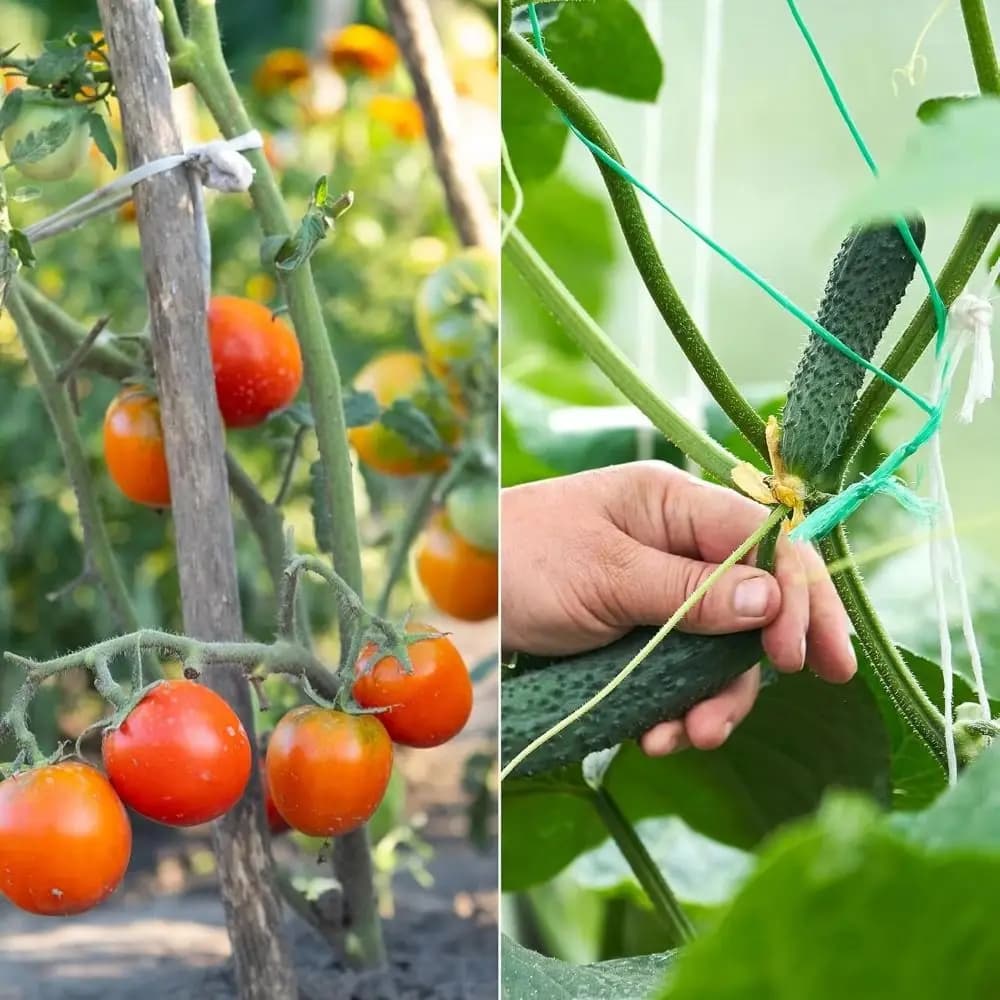 Fascette Regolabili per Piante, Cavi Flessibili in Plastica Riutilizzabili, Robuste Fascette da Giardino Verdi per Supporto Alberi Rampicanti