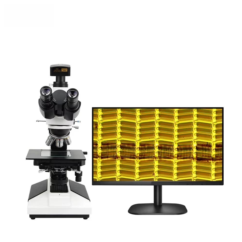 Microscopio metallografico trinoculare EOC 20MP con sensore a semiconduttore 5000x per analisi di materiali e misurazioni metallurgiche, USB 3.0