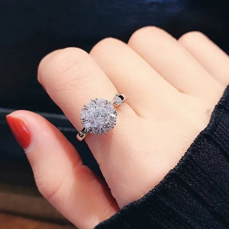 Nuovi anelli Fidget Spinner per le donne Cubic Zirconia fiocchi di neve anelli di ansia anello girevole di moda anello di preoccupazione calmante regolabile