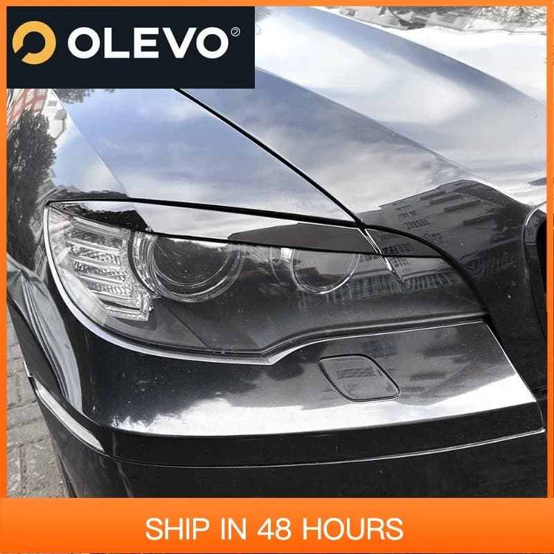 New Car Lighthouse Front Eyebrow Cover Trim For BMW X6 E71 E72 2008-2014 Head of Lamp Exterior Balls Auto Body Kit Auto Accessories