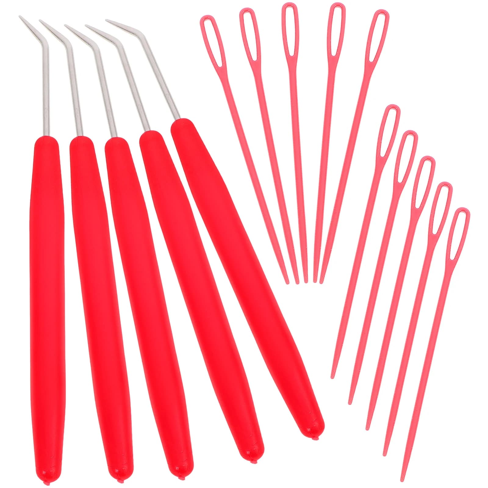 15 pezzi ganci per telaio per maglieria manico in plastica colorata punta in acciaio inossidabile set all'uncinetto per maglione sciarpa guanti lavorazione maglieria