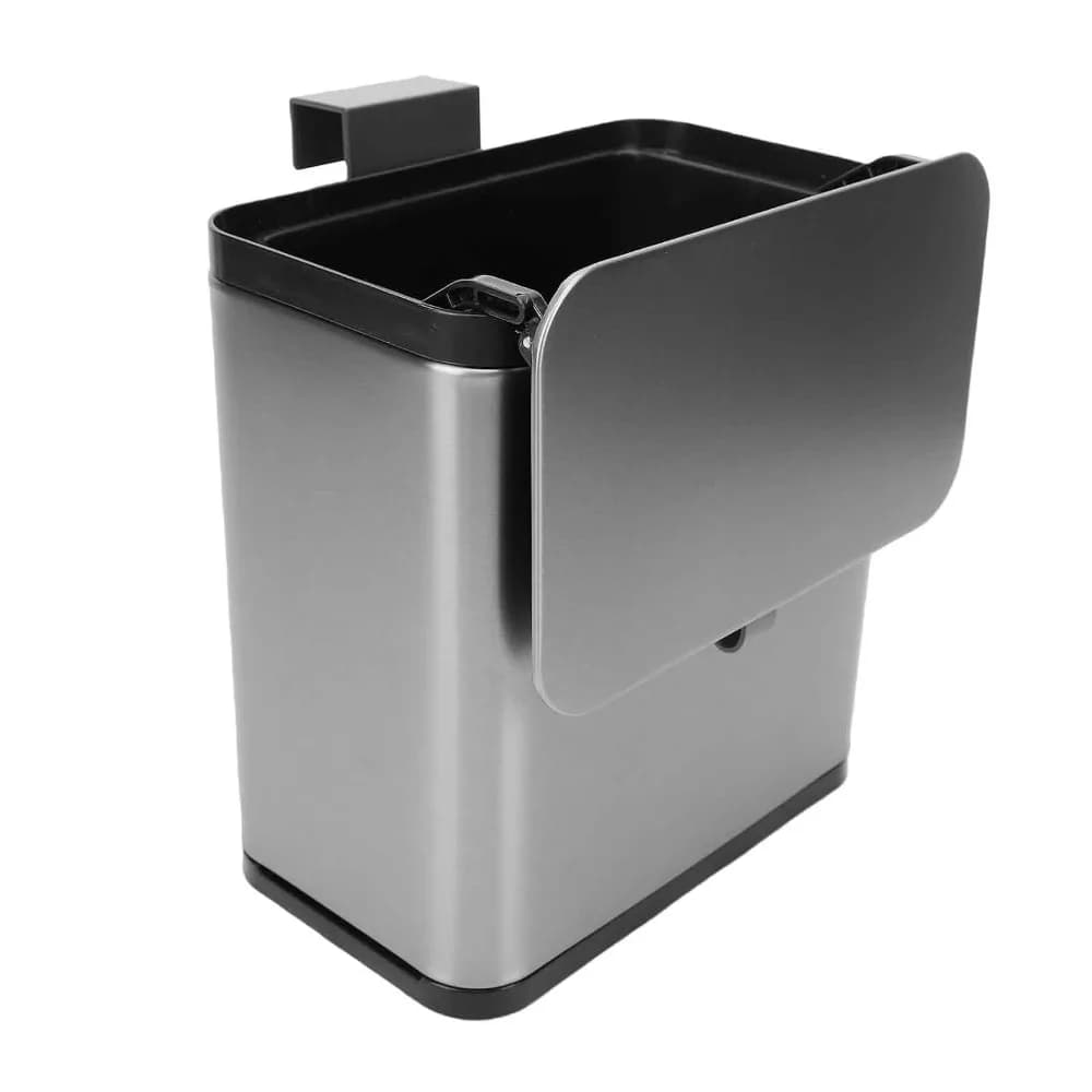 Durable With Lid Stainless Steel Trash Can Silver Hanging Design Kitchen Compost Bin 3 Liter Hanging Trash Can Kitchen