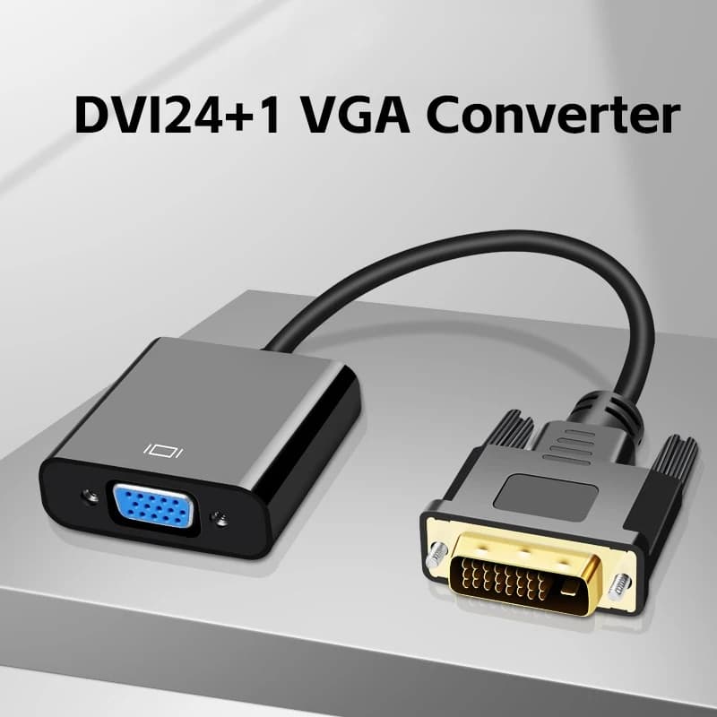 Adattatore DVI a VGA Full HD 1080P Adattatore DVI-D maschio a VGA femmina Convertitore cavo da 24 + 1 da 25 pin a 15 pin per monitor computer PC
