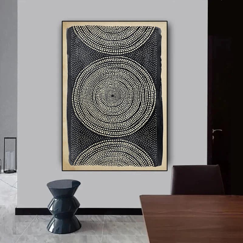 Black and Beige Geometric Tribal Ethnic Pattern Boho Style Poster Canvas Painting Nordic Wall Art Pictures Home Room Decor