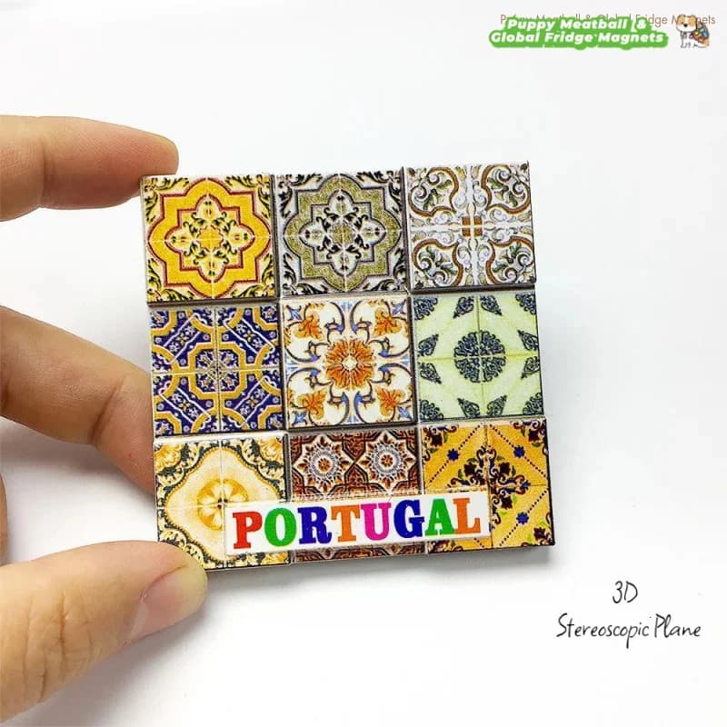 Magnete magnetico per frigorifero per piastrelle in stile tradizionale creativo personalizzato portoghese Decorazione domestica per souvenir da viaggio di alto valore