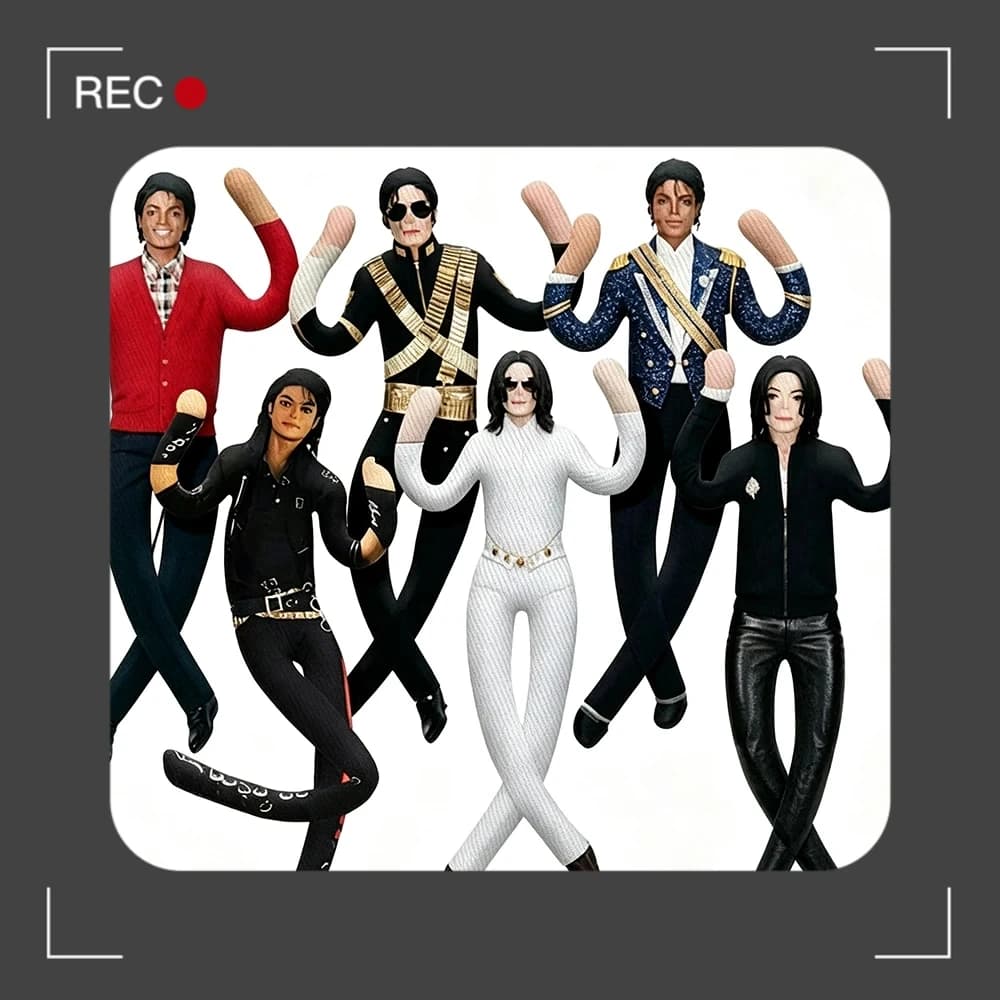Michael Jackson Plush Cosplay Prop Doll Jointed Stuffed Figure Unique Abstract Design for Room Mobile Decoration Ideal Gift