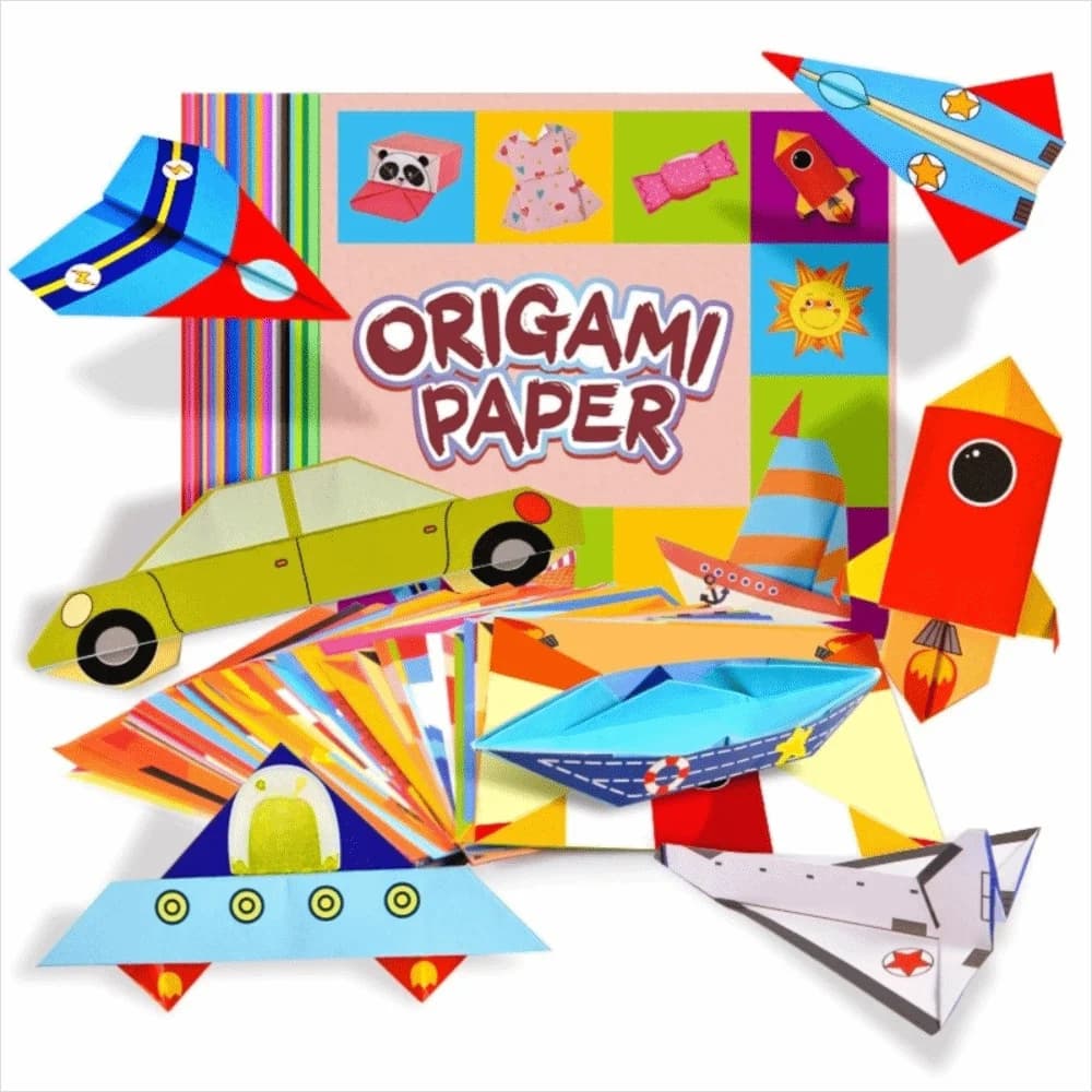 New 54 Creative Origami Paper Set Handmake DIY Double-Sided Folding Sheets Paper Toys Colored Paper Craft for Kids Adults