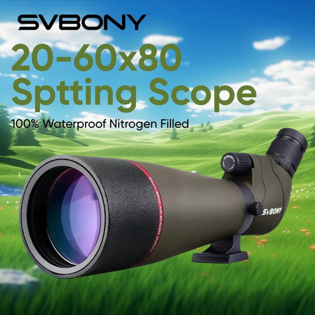 Svbony SV13 20-60x80 Zoom Cannocchiale Kit fotografico per campo grande da 45 gradi per l'osservazione quotidiana o la fotografia planetaria