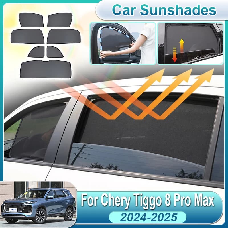 Accessori per Chery Tiggo 8 Pro Max 2024 2025, Parasole Anti-UV per Parabrezza Anteriore e Laterale, Coperture in Rete per Visiera Solare, Accessori Auto
