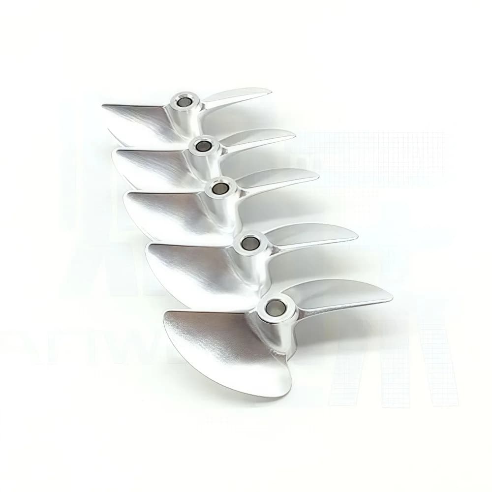 Competition-Grade CNC 2-Blade Aluminum Propeller (CW CCW) - 4.76mm Bayonet Metal Boat Prop for Brushless Electric Boats