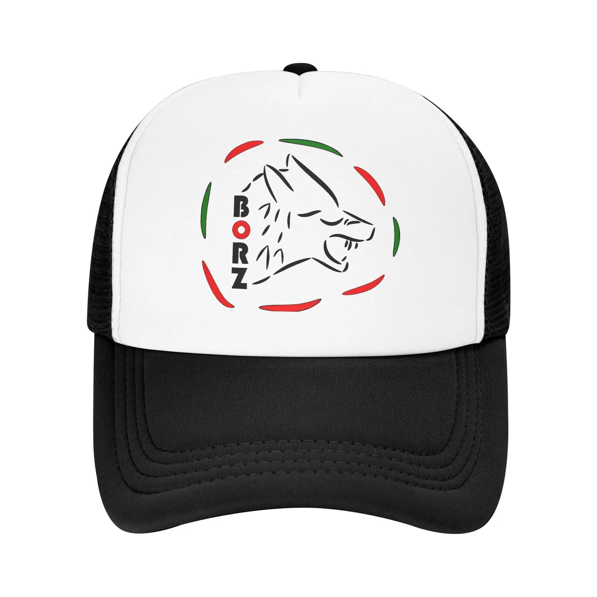 Chechen Wolf, Borz Design Sun Hats Chechen Borz y2k Funny Couple Women Mesh Trucker Hat Breathable Baseball Cap Gift