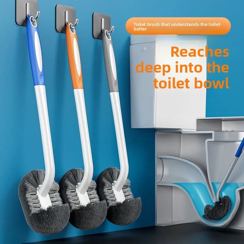 Long Handle Wall-Mounted Toilet Brush Household Japanese Style Cleaning Tool for Bathroom Corner Toilet Durable Plastic Brush