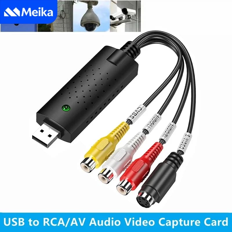 Scheda di Acquisizione Audio Video USB con Cavo USB, Convertitore da USB 2.0 a RCA per Acquisizione da TV, DVD, VHS