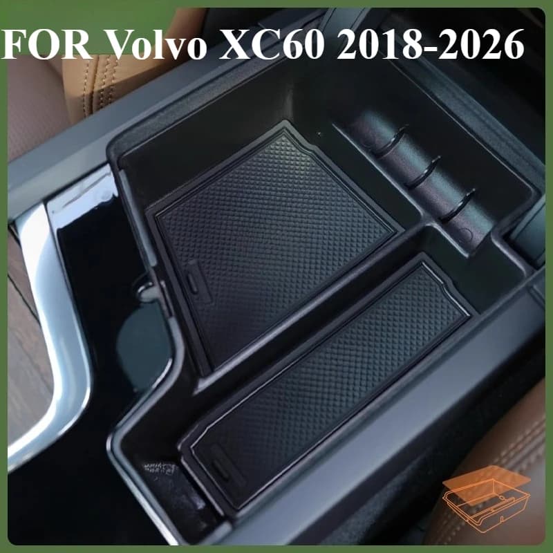 PER Volvo XC60 2018-2026 Auto Center Console Bracciolo Scatola di Immagazzinaggio Organizzatore Auto Stowing Contenitore Accessori Interni