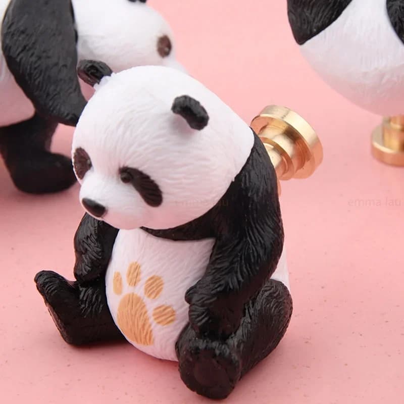 1 pz Maniglia a forma di gatto panda in cartone, pomelli per porte con base in ottone, maniglie per cassetti e armadi