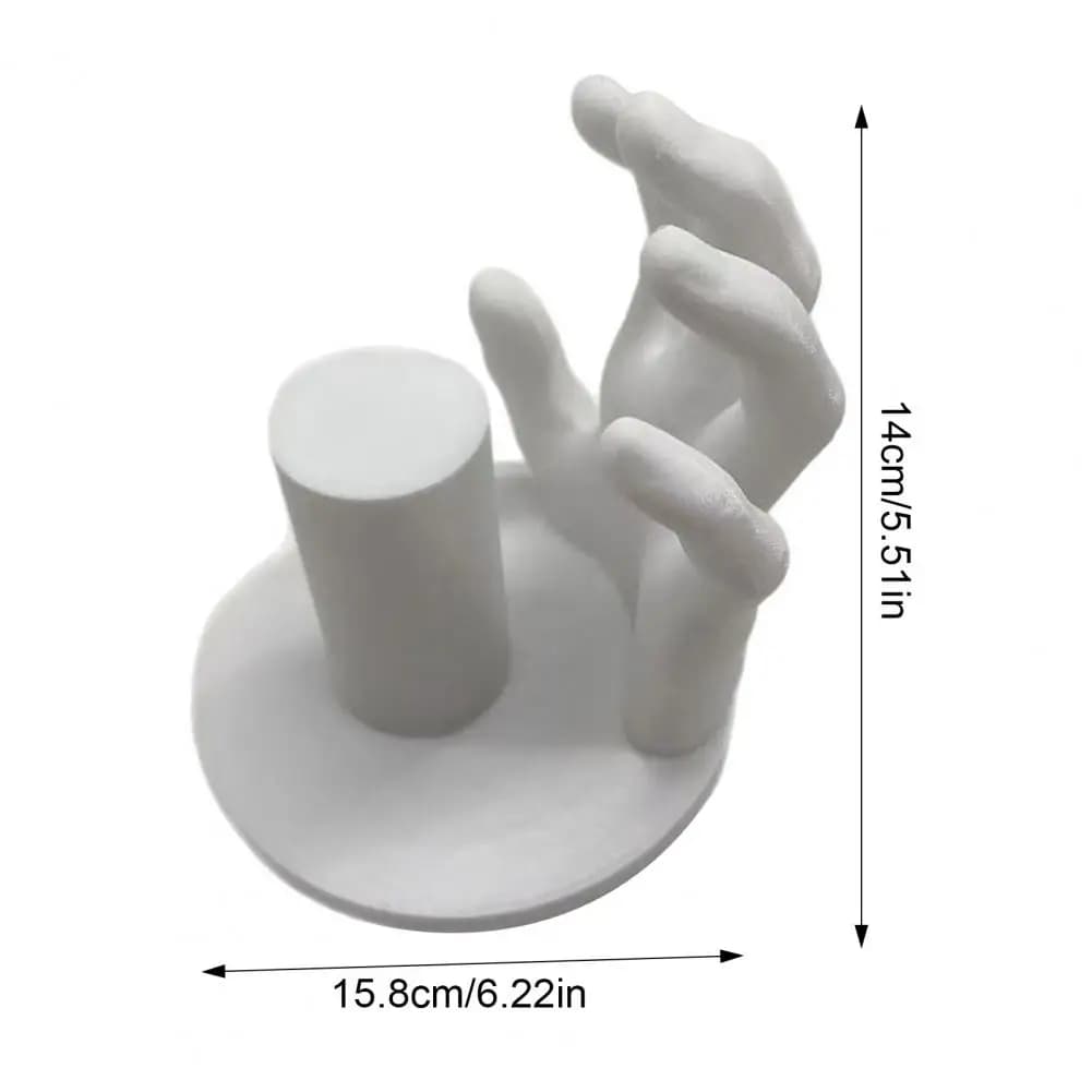 Porta carta igienica a forma di mano da 14 cm Scultura decorativa in plastica Organizzatore da bagno a parete Supporto per fazzoletti da cucina