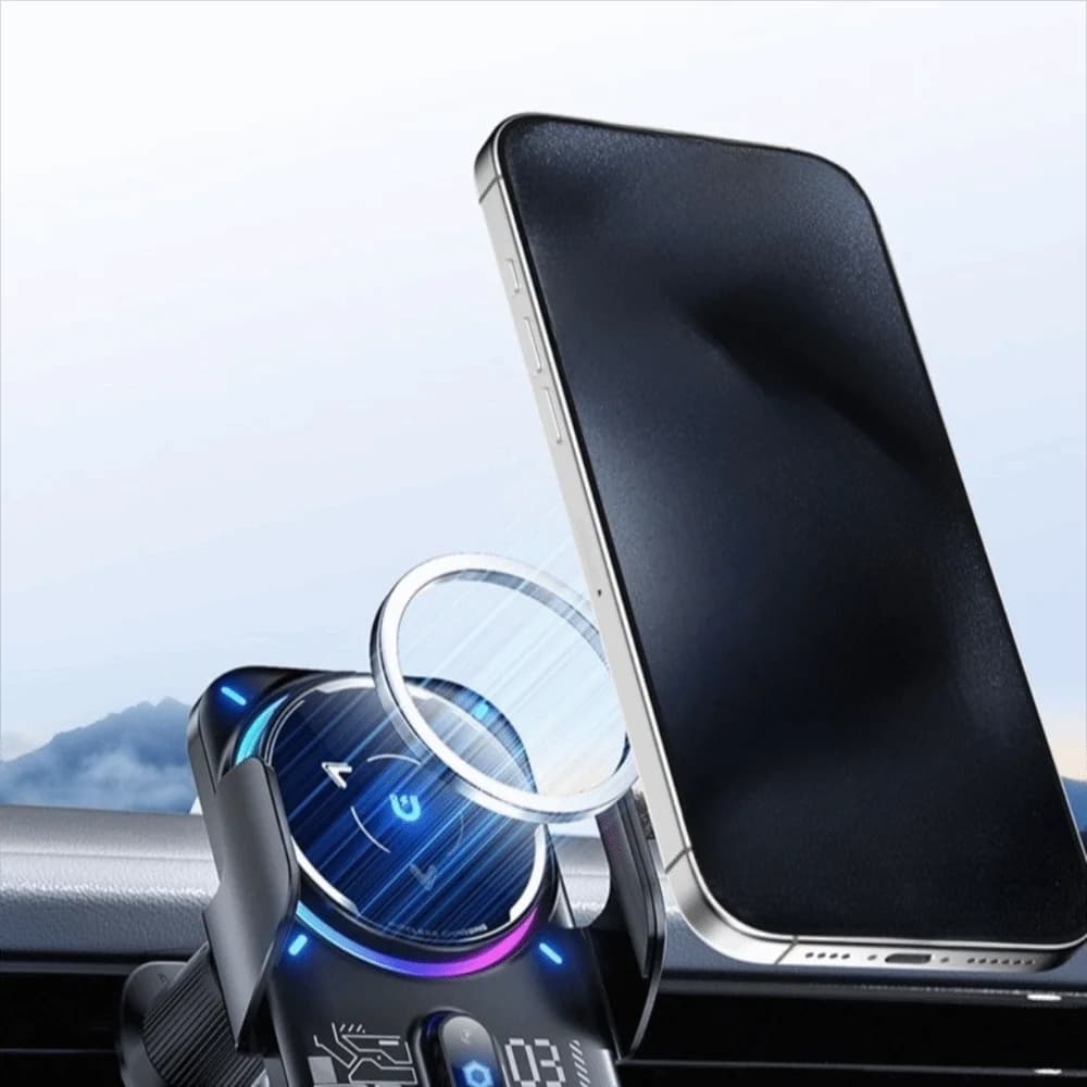 Magnetic Wireless Car Charger Fast Charging Automatic Cooling Car Phone Mount Charger Semiconductor Cooling Auto Induction