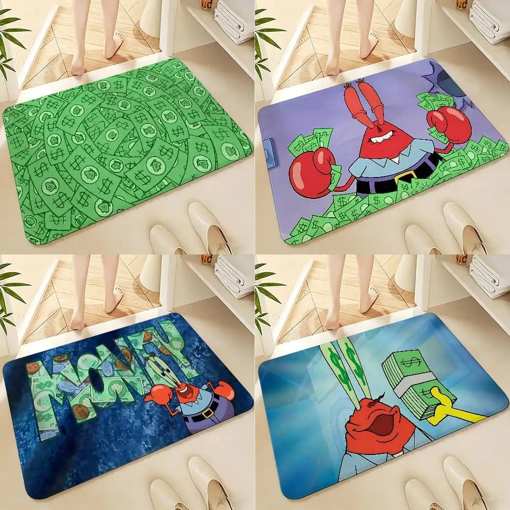 M-Mr. K-Krabs Floor Mats Home Laundry Rug Carpet For Living Room Decor Lounge Area Anti-slip Foot Mat Entrance Doormat