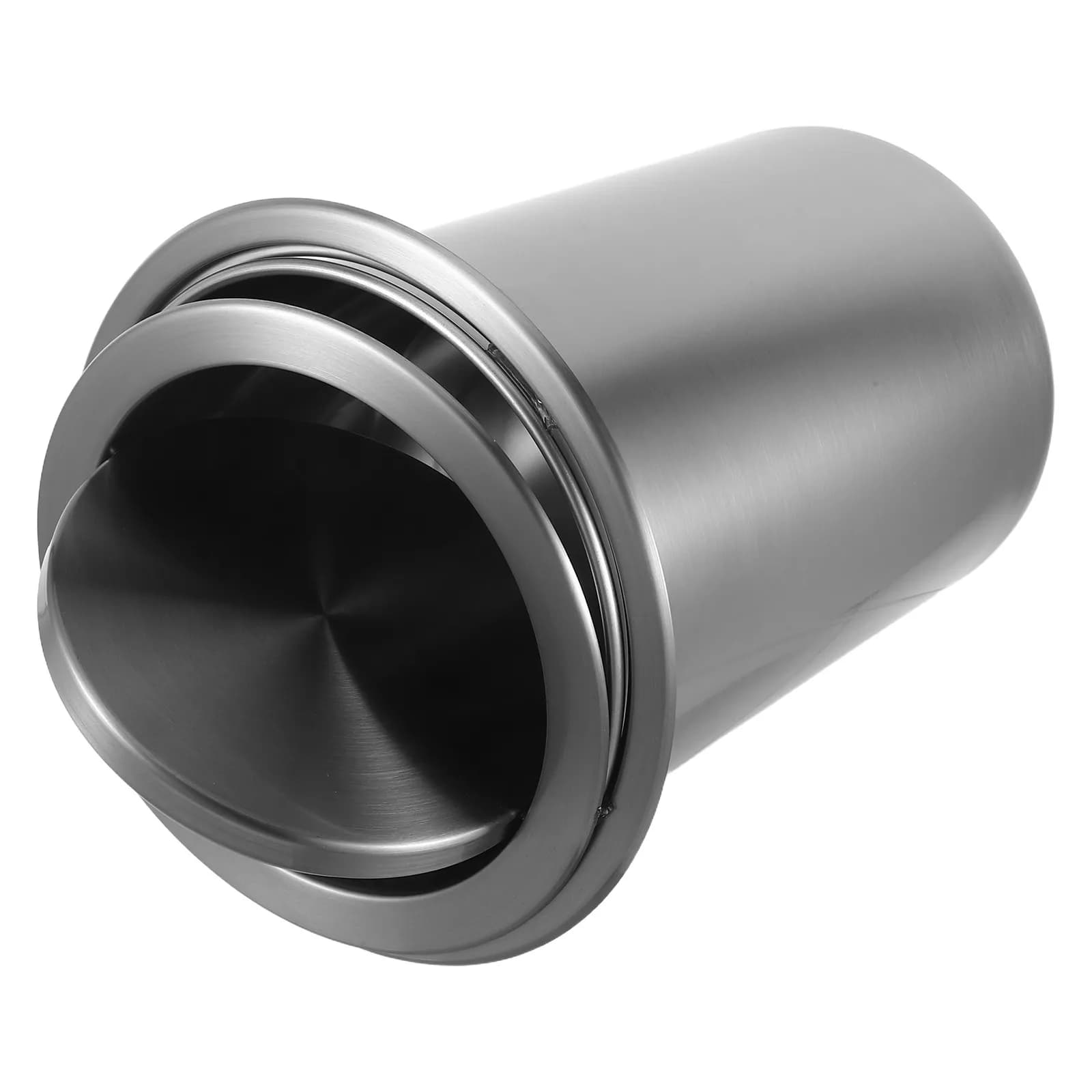 Set di 1 Cestino per Rifiuti da Cucina in Acciaio Inox, Bidone da Incasso con Coperchio Girevole, Funzionamento Silenzioso per Casa