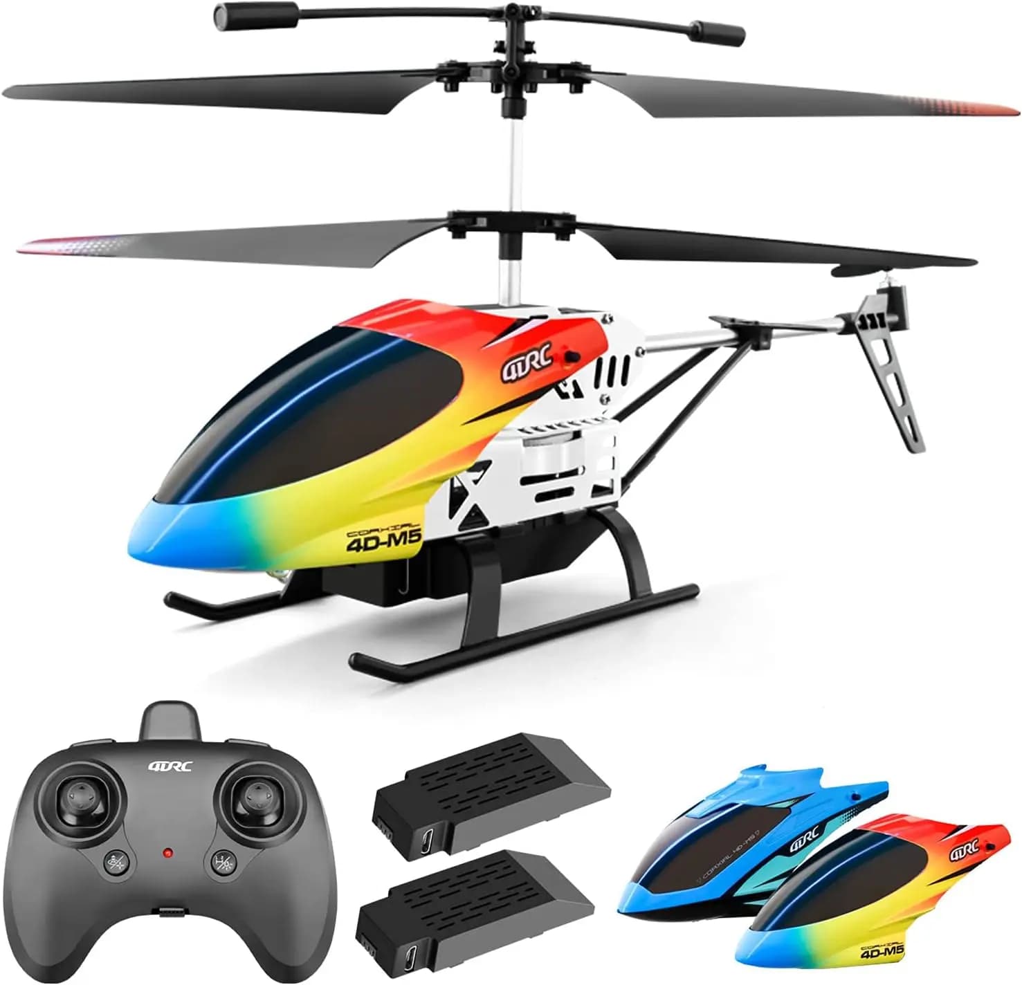 Elicottero 4DRC M5 RC per bambini 3-12 e principianti, elicottero telecomandato con mantenimento dell'altitudine, 2 batterie con volo da 30 minuti