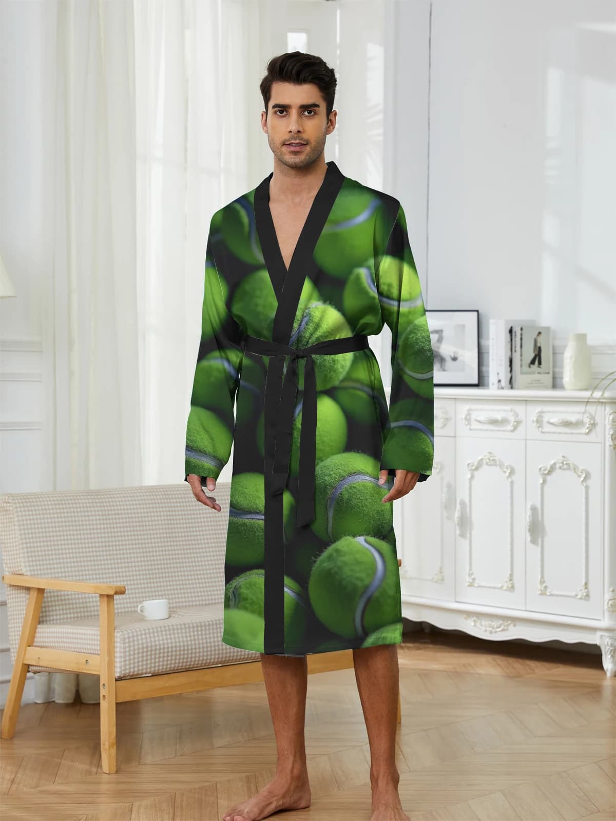 1pcs Men's Robes 2026 Spring/Summer 3D Printed Funny pajamas robe Breathable Robes Bathrobe man Sleepwear Graphic