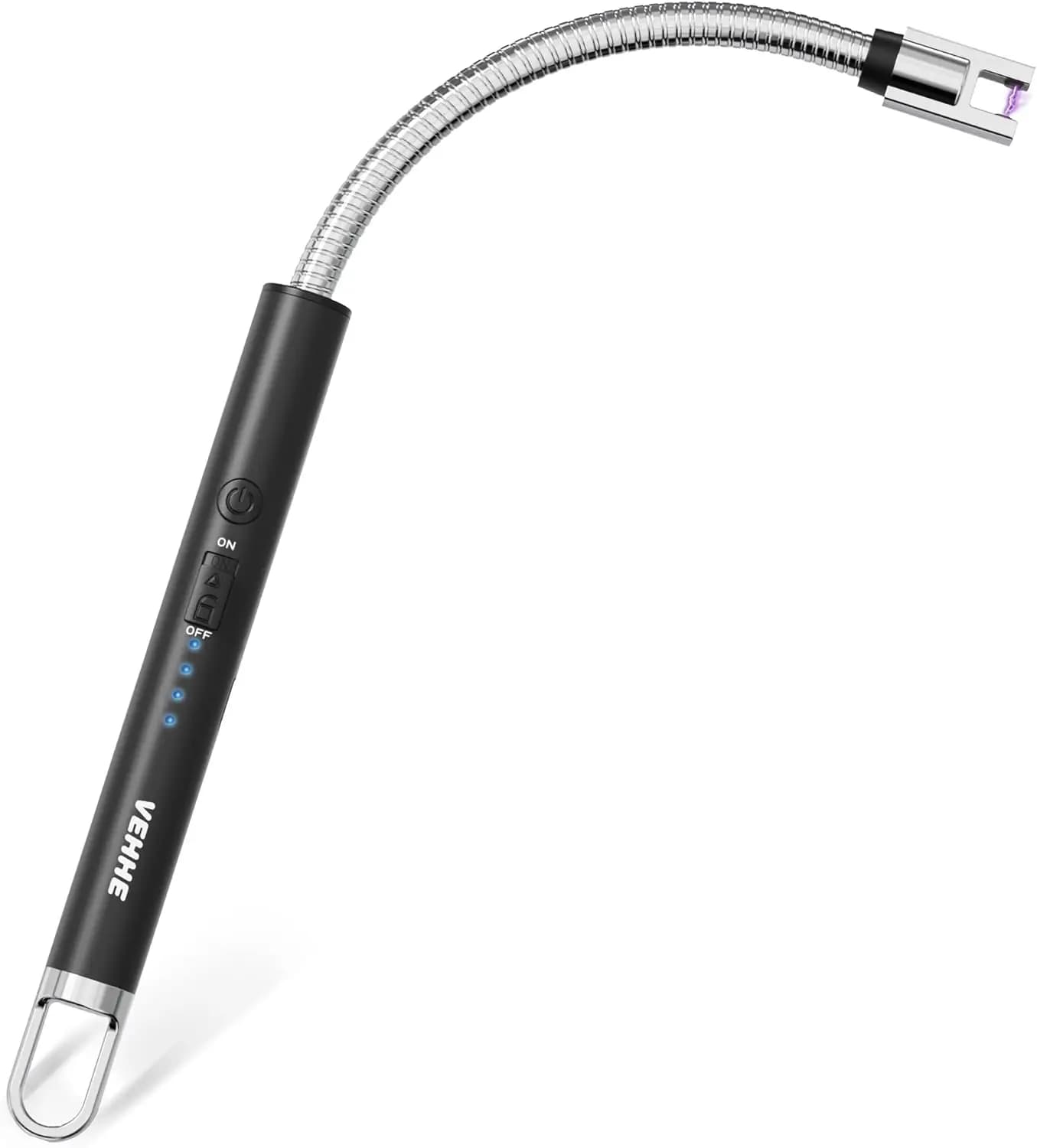 Accendino ad Arco Ricaricabile con Display LED, Collo Lungo Flessibile per Candele, Fornelli a Gas, Campeggio, Barbecue
