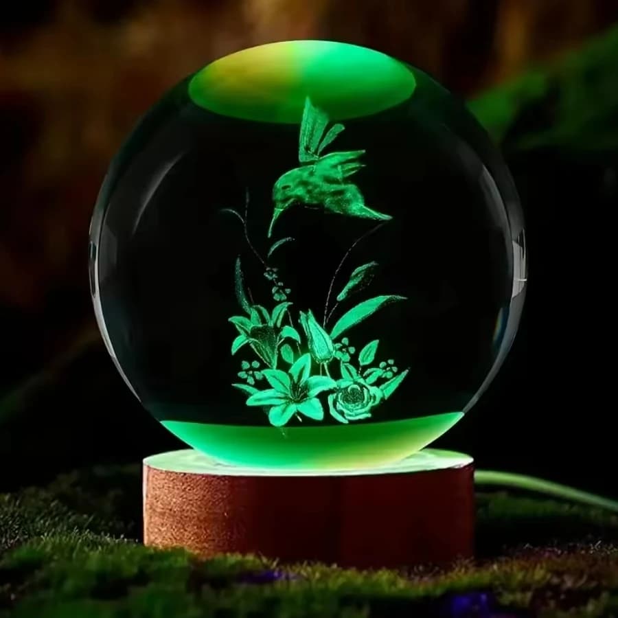 luce ambientale Saturno Lampada a sfera 3D Sistema solare Sfera di cristallo con base luminosa a LED multicolore Luce d'atmosfera Regali di compleanno
