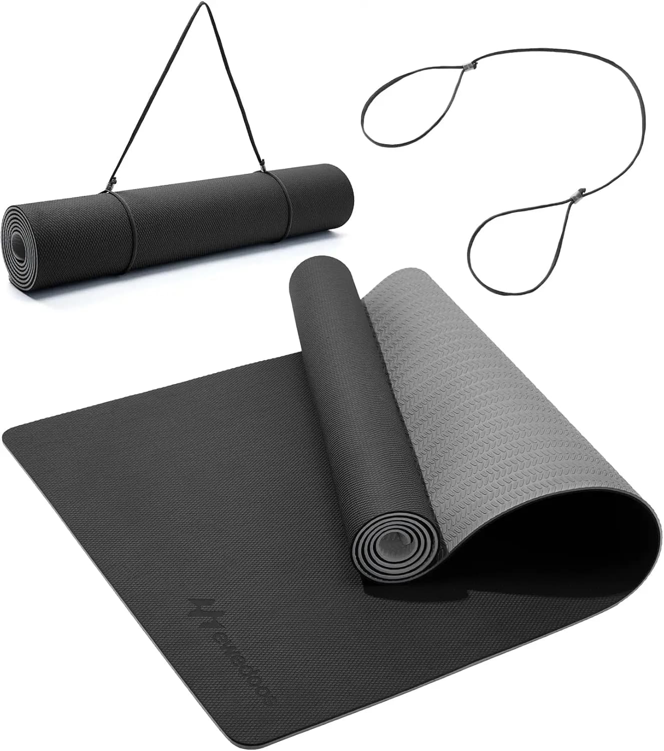 Tappetino Yoga Spesso in TPE Antiscivolo Ecologico per Donne Uomini Bambini Pilates Fitness