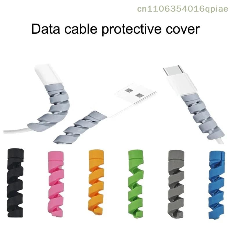 20 Pcs Silicone Spiral Cable Winder Cable Saver Cover USB Wire Protection For Android Phone Mouse Earphone Date Cord Winder Clip