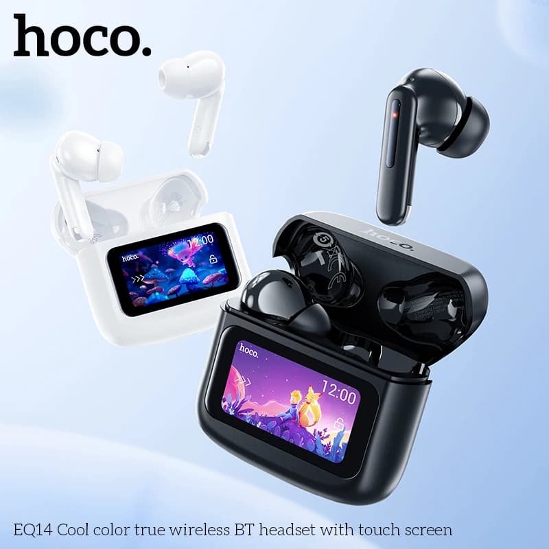 HOCO EQ14 Wireless Earphone With LED Touch Screen Power Display Type-C Charging Box Bluetooth 5.4 Headphone Hifi Stereo Earbuds