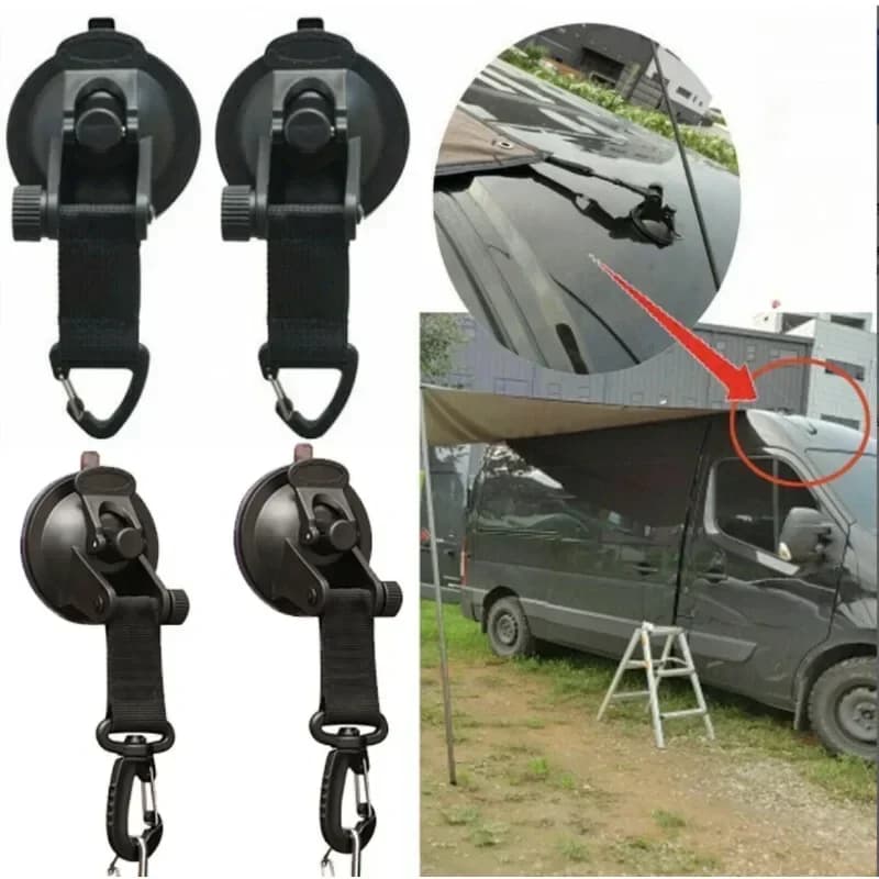 Robusto Gancio di Ancoraggio a Ventosa per Auto, Gancio di Fissaggio per Tenda da Esterno, Gancio Resistente per Tende da Campeggio, Teli, Tendalini, Moschettoni