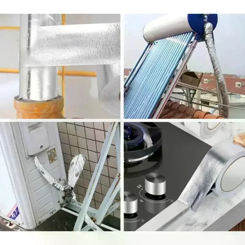 Nastro isolante per tubi di scarico 20m*5cm, nastro termico per collettori e tubi di scarico, nastro adesivo argento per alte temperature