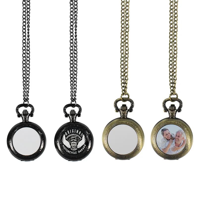 Custom Vintage Metal Pocket Watch Pendant Necklace, Fashion Jewelry for Men and Women