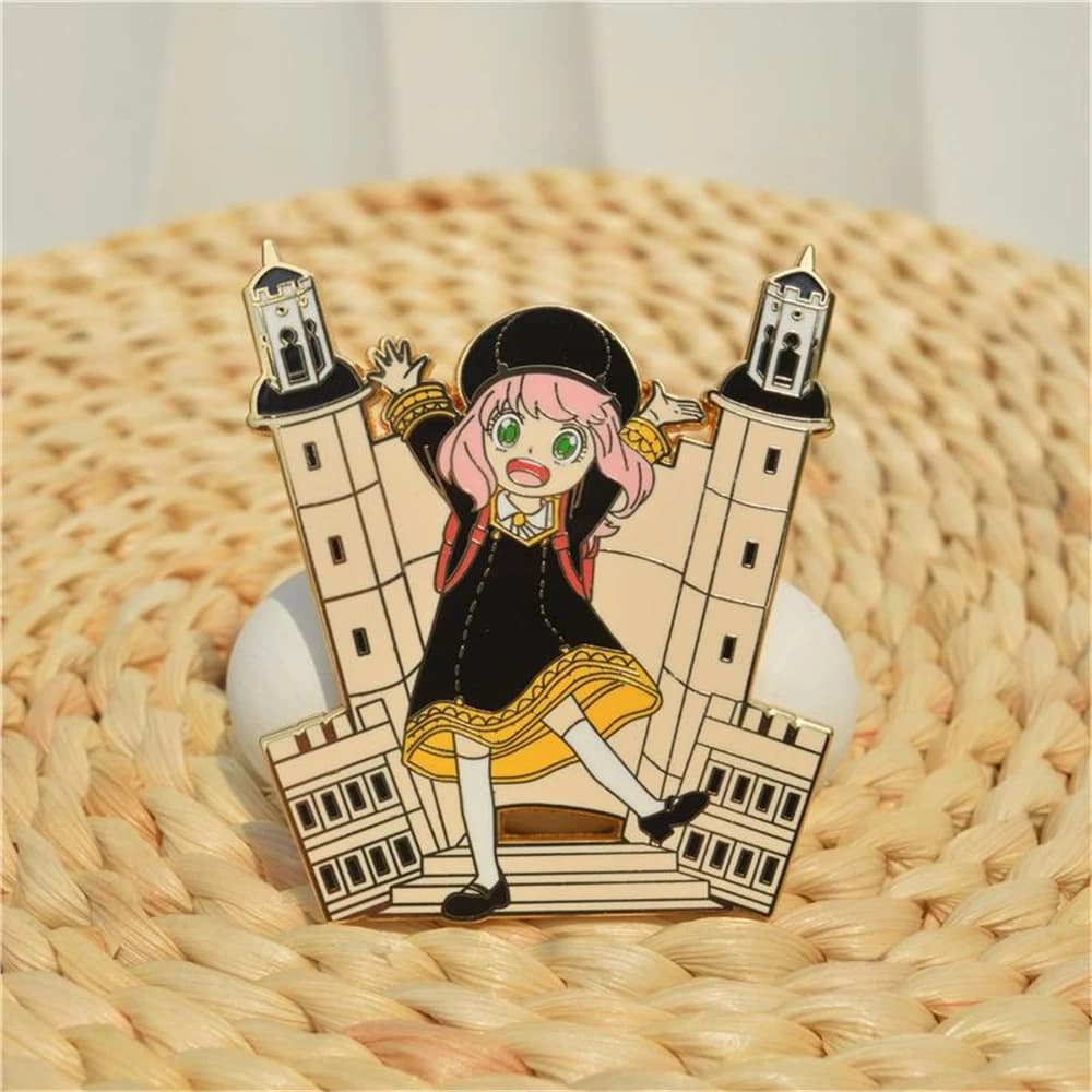 Anime SPY×FAMILY Anya Forger School Cosplay Costume Badge Pin Accessories Backpack Pendant Metal Brooch Gift