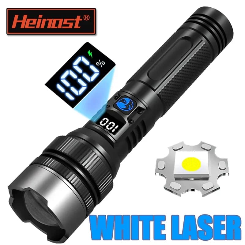 Potente torcia a LED SL-301 Display a batteria Lampada ricaricabile USB Torcia con zoom telescopico Luce flash da campeggio esterna