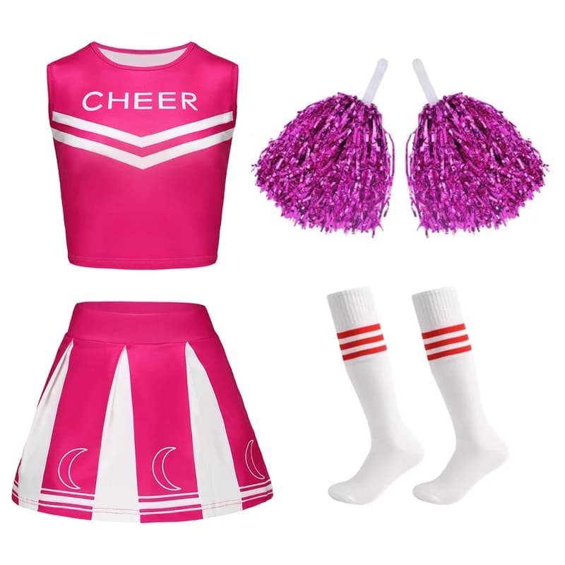 Hottie High School Cheerleader Costume Uniforme sportiva Minigonna atletica Cosplay Carnevale Festa in maschera