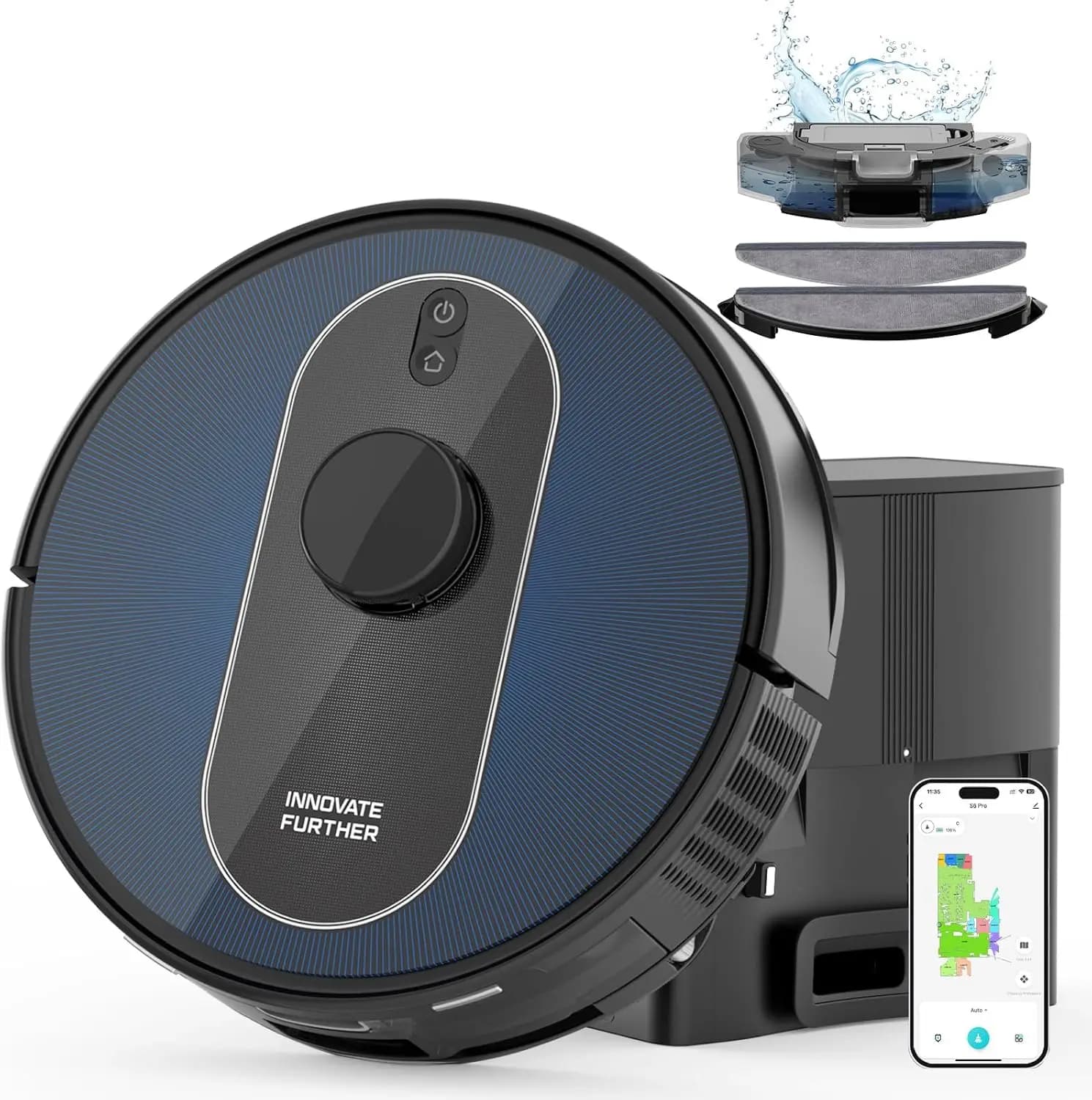 Robot Vacuum Cleaner and Washing Machines with Automatic Emptying, Intake 5000Pa, Navigation LiDAR, Avoiding Intelligent Obstacles for Homes