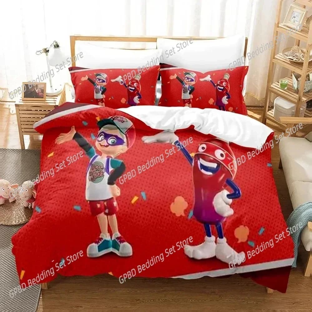 Print Game Ninjala Cartoon Bedding Set 3D Printed Suitable for Bedroom Duvet Cover Set With Pillowcases Kids Home Textile