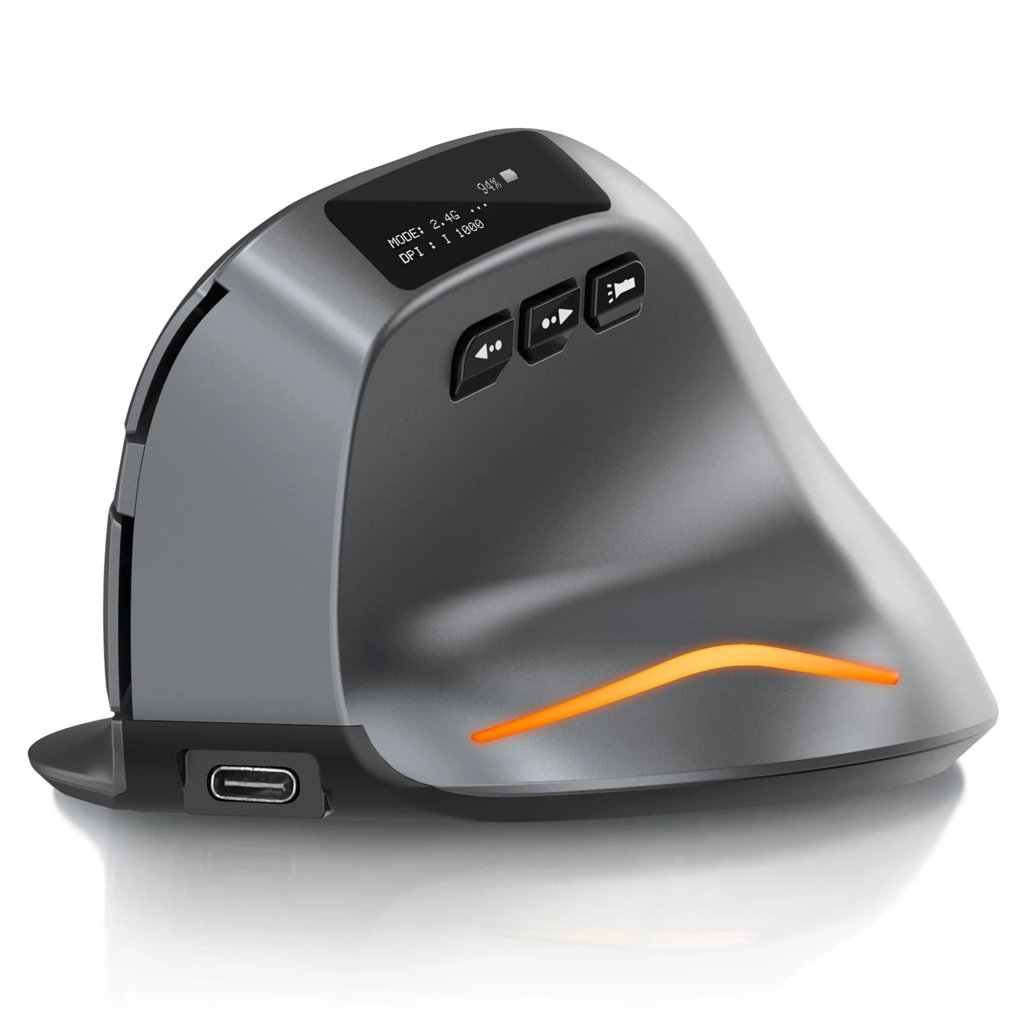 Mouse verticale Bluetooth Lefon Mouse ergonomici wireless con schermo OLED Mouse ottico ricaricabile USB RGB per giochi su PC portatili