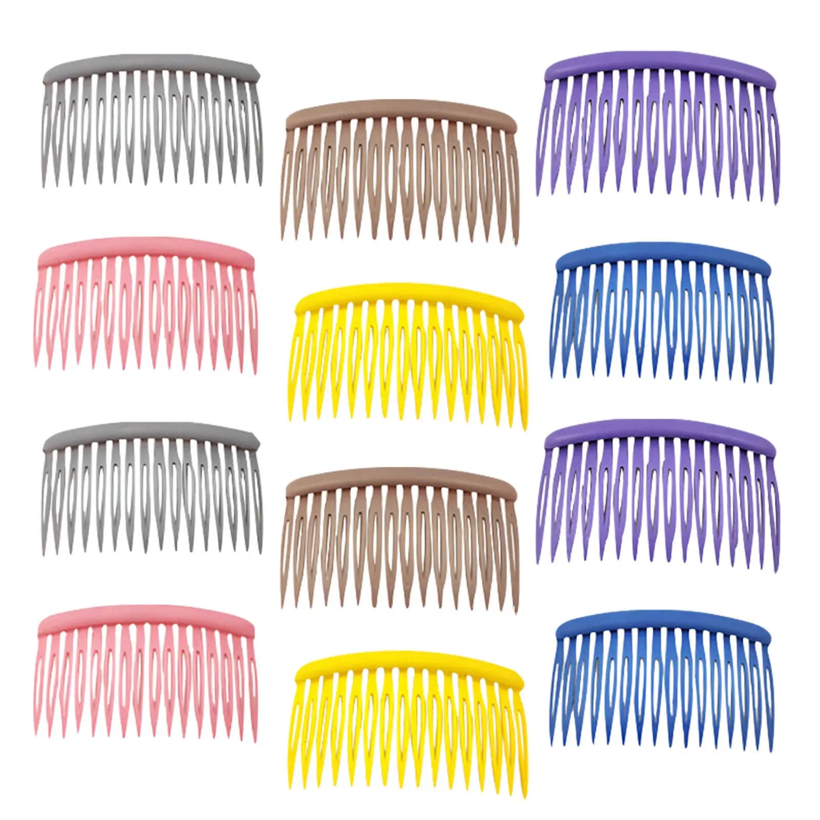 12Pcs Side Hair Combs Solid Hairdressing Combs Comfortable for Daily Styling Elegant Hair Comb Clips for Women