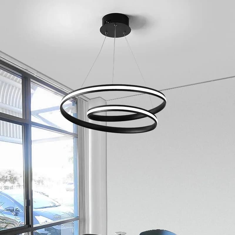 Lampadario a sospensione LED nordico ad anello in alluminio, adatto per cucina, ristorante, illuminazione decorativa per la casa.