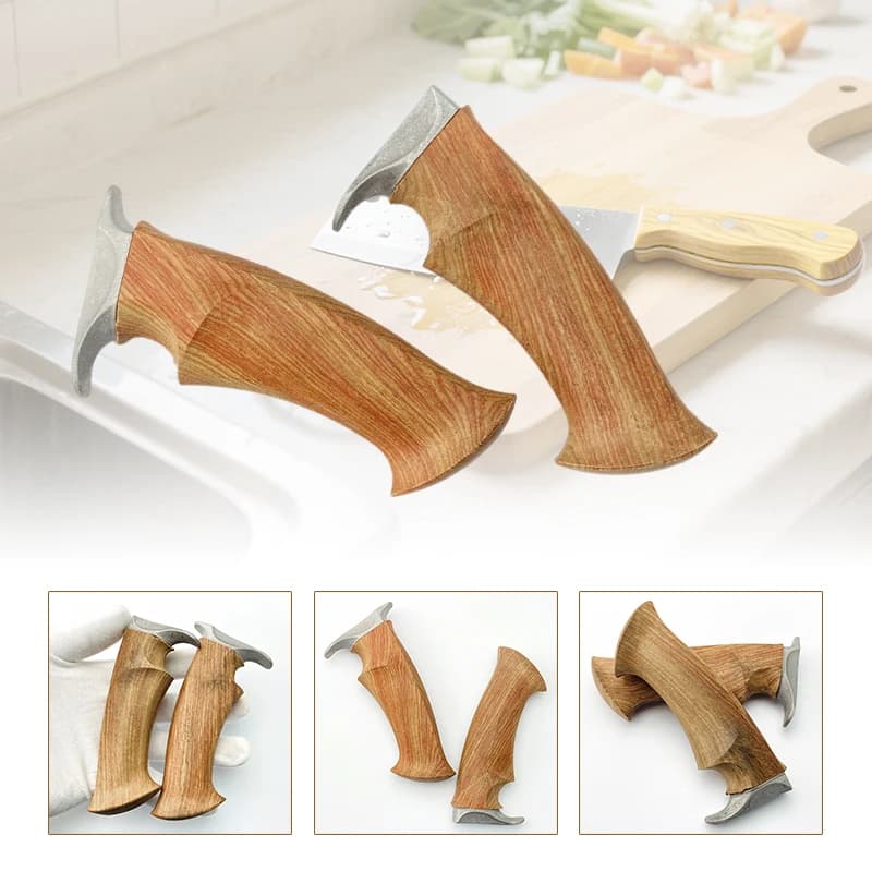 1 set manico per coltello in legno di pero giallo semilavorato materiale fai da te con protezione per coltello per manico di coltello fai da te che realizza accessori per lame