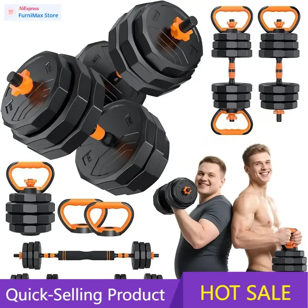 Promozione a tempo limitato: Manubri regolabili 5-in-1 con pesi da 33, 44, 66, 88 libbre, adatti anche per Kettlebell