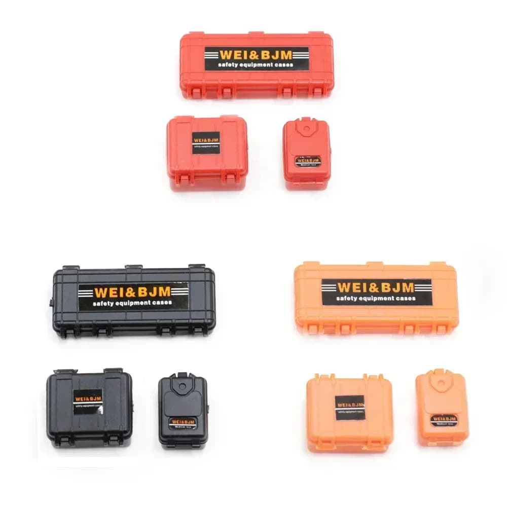 Set di valigie in scala AXIAL SCX24 – Cassetta degli attrezzi da 3 pezzi, valigia da viaggio con coperchio apribile per RC Crawler 1/24