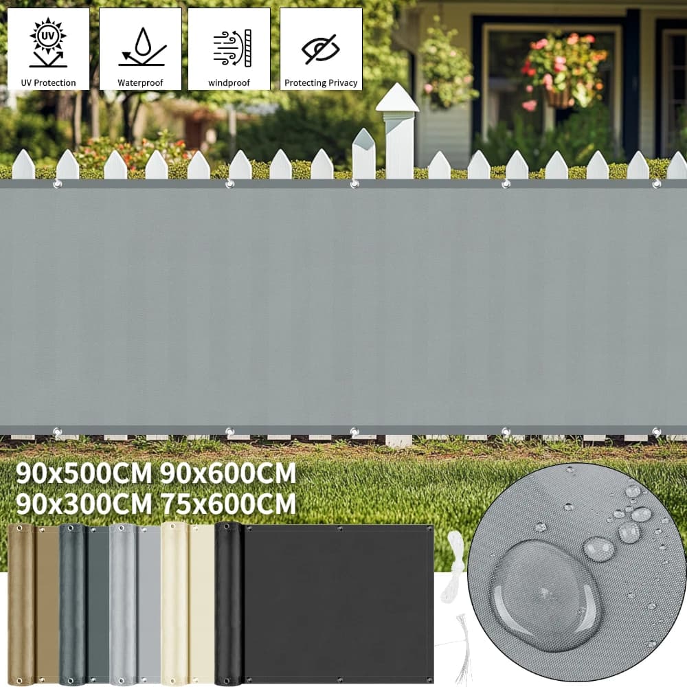 Telo Ombreggiante Impermeabile con Occhielli, Telo di Ricambio per Pergola, Tenda Parasole, Schermo Privacy per Balcone, Patio, Giardino Esterno