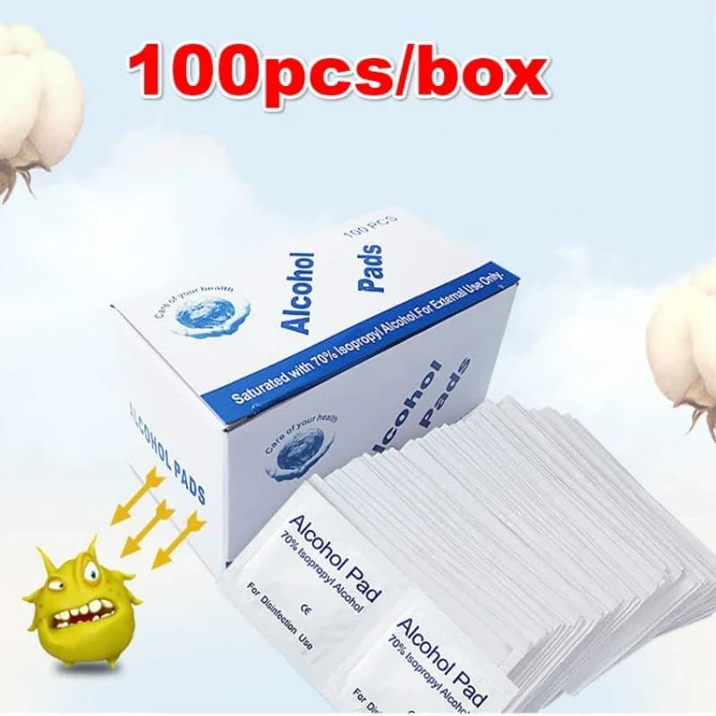 Portable Alcohol Canvas Cleaning Canvas for Disinfection of Earrings individually packaged Tears for cleaning the cell phone with 70% alcohol.