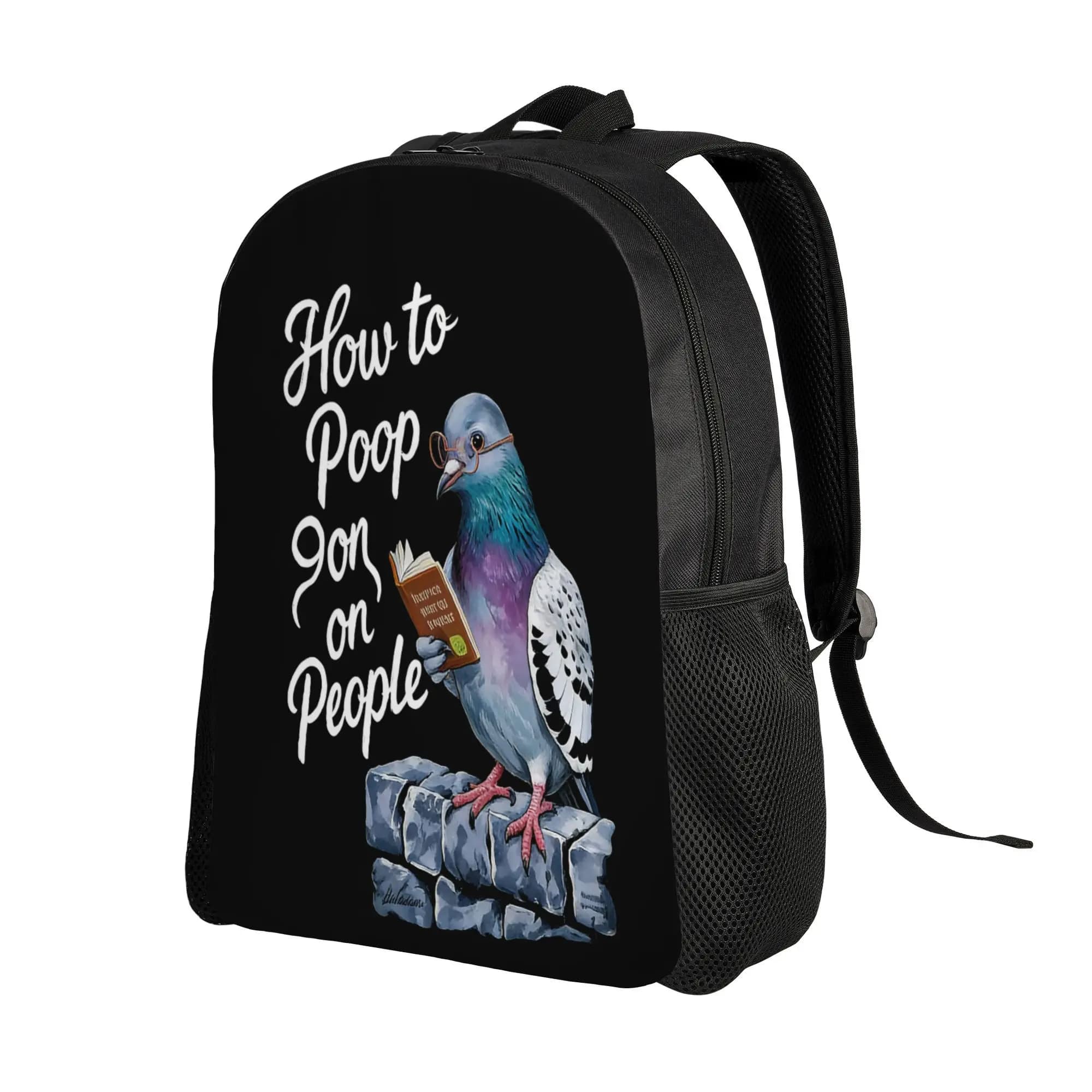 Pigeon Walk 1Pc Floral Design Large Capacity Backpack Nylon Adjustable Straps for Men Women Travel School Daily Use 2D Flat Men's Backpack, 2D Flat