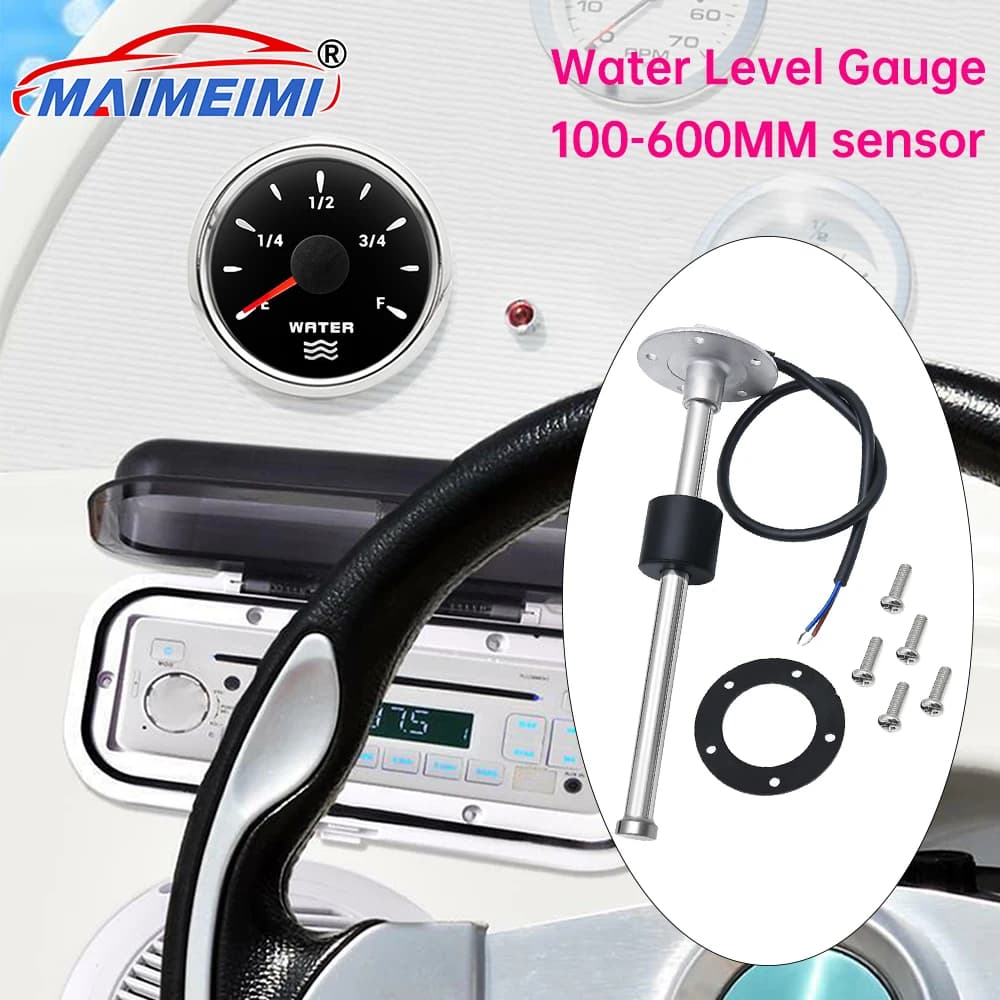 7 Color Backlight Water Level Gauge 0-190ohm and 100mm-500mm Water Level Indicator Fit for Car Boat Marine