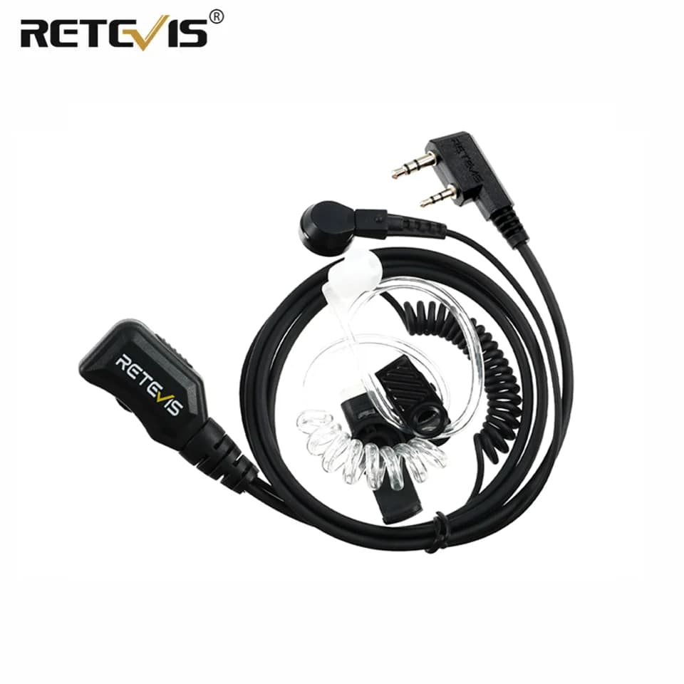 Retevis EAK007 Walkie Talkie RT22 Auricolare 2Pin PTT MIC Tubo acustico nascosto Radio Headest per BaoFeng UV5R Quansheng UV K5 TYT